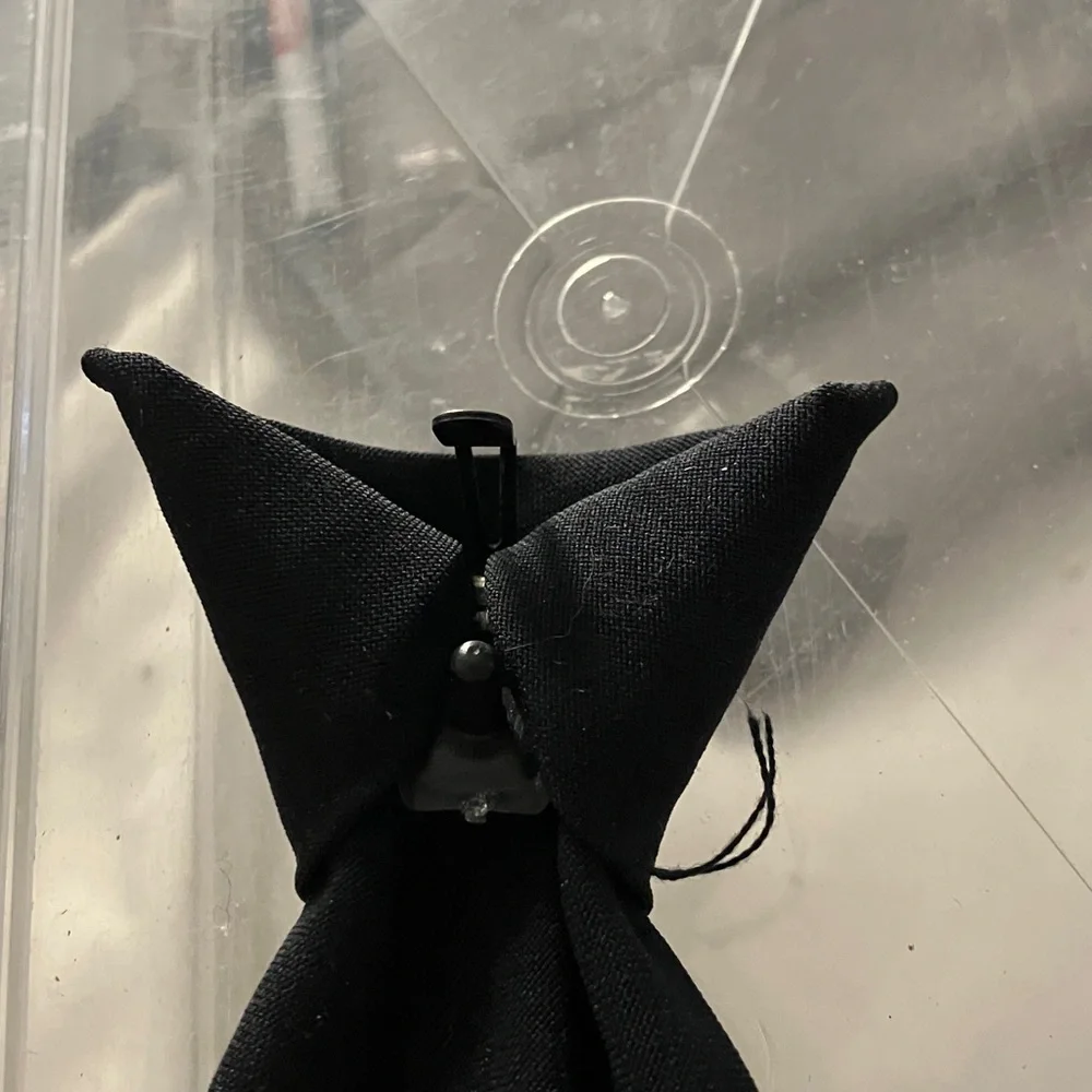 Classic Black Vintage Clip On Tie